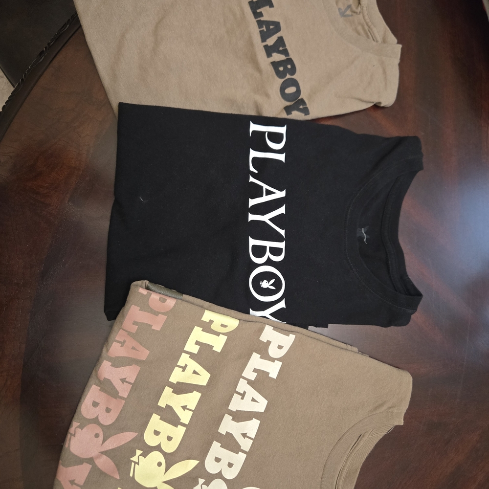 Playboy Graphic T-Shirts - Black and Tan